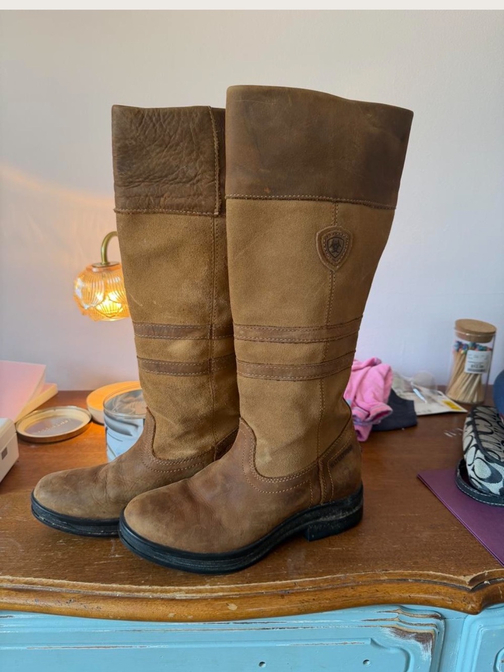 Ariat Women's Brown Suede and Leather Riding Boots